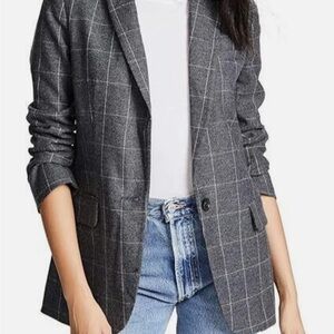 Equipment Women's Gray Plaid Blazer